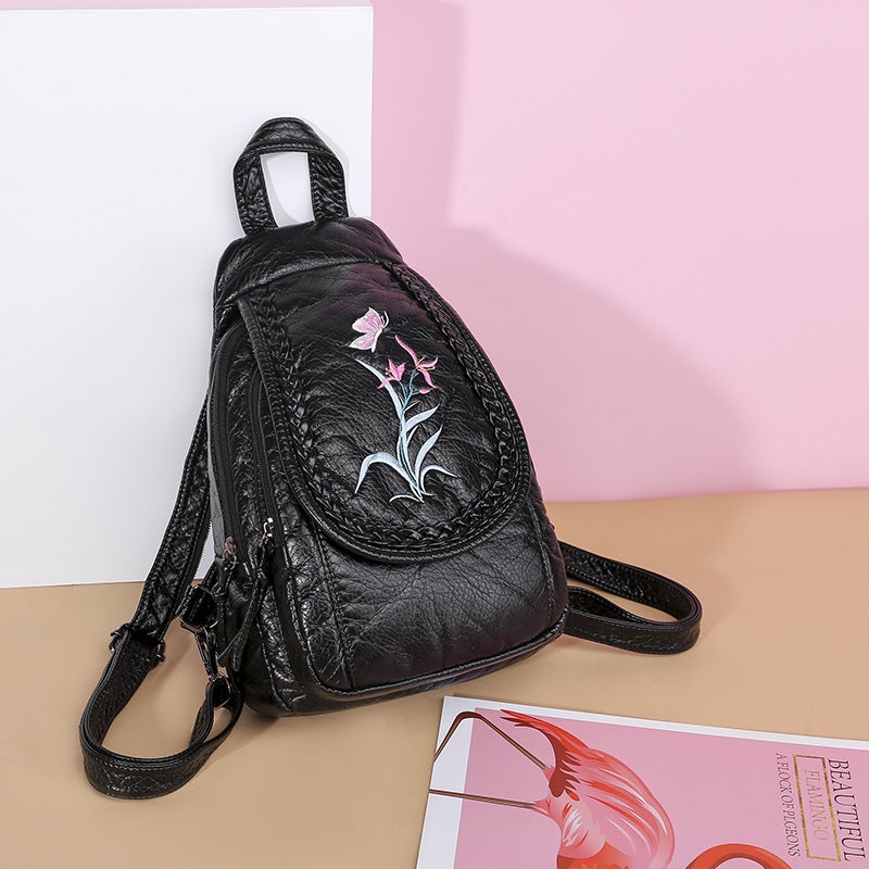 Small Backpack Multifunctional Chest Bag Shoulder Bag New Pu Soft Leather Backpack Korean Style Fashion Women'S Backpack - Image 3