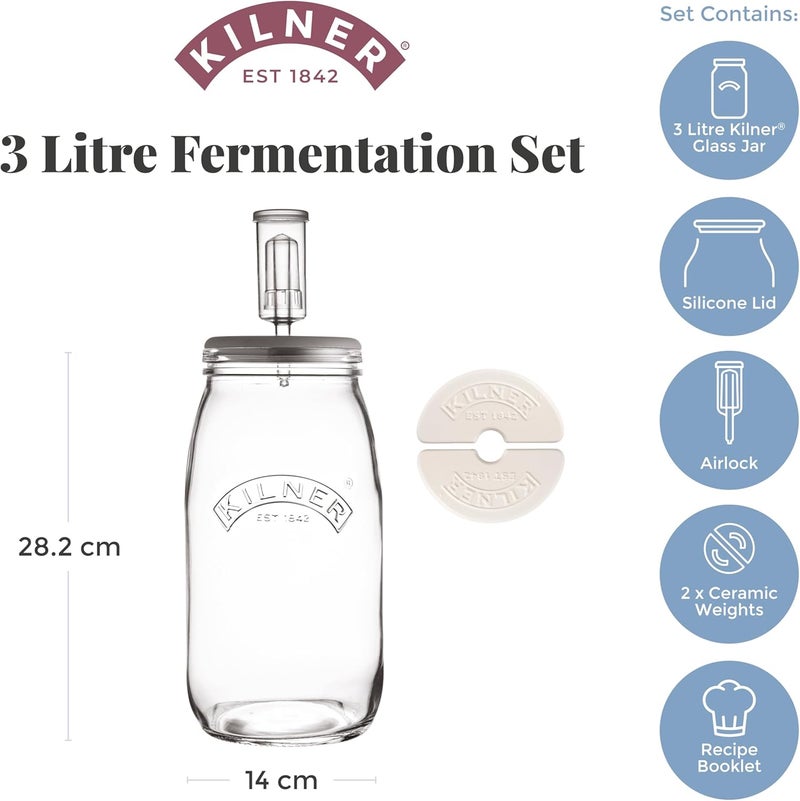 Kilner 3L Fermentation Set with Silicone Lid and Accessories - Image 5