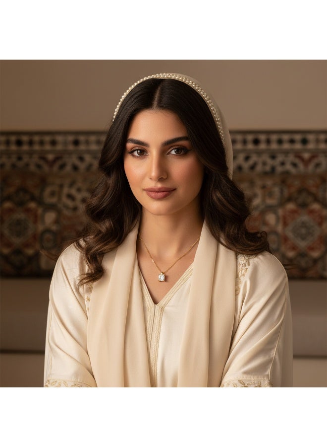 سنسيب قلادة سوليتير أنيقة 1 قيراط من تشيكوسلوفاكيا - مطلية بالذهب عيار 14 قيراط على فضة استرلينية 925، مقاس 18 بوصة للنساء - اختيار مثالي للهدايا مع صندوق هدايا فاخر - Image 2