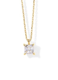 SYNSYB Elegant 1ct CZ Solitaire Pendant Necklace - 14K Gold Plated on 925 Sterling Silver, 18 inch for Women - Perfect Gift Choice with Luxury Gift Box  - Image 1