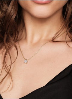 SYNSYB Elegant 1ct CZ Solitaire Pendant Necklace - 14K Gold Plated on 925 Sterling Silver, 18 inch for Women - Perfect Gift Choice with Luxury Gift Box  - Image 3