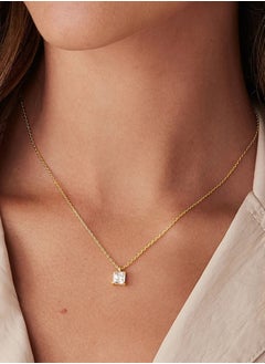 SYNSYB Elegant 1ct CZ Solitaire Pendant Necklace - 14K Gold Plated on 925 Sterling Silver, 18 inch for Women - Perfect Gift Choice with Luxury Gift Box  - Image 5