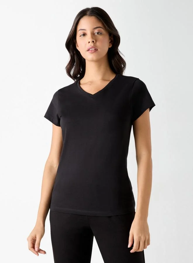 سبلاش فيڤ V-neck T-shirt with Short Sleeves