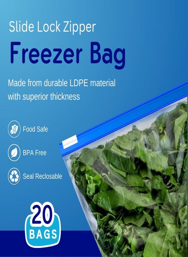 GREENTWISH أكياس تخزين GREENTWISH Fresh بسحاب (عبوة من 20 كيسًا)، آمنة للاستخدام في المجمد والميكروويف، قابلة لإعادة الاستخدام، مصنوعة من البولي إيثيلين منخفض الكثافة، شفافة، مناسبة لتغليف السفر، أكياس طعام للخضراوات والثلاجة بسحاب | الحجم: 10 × 12 بوصة (كبير) - Image 4