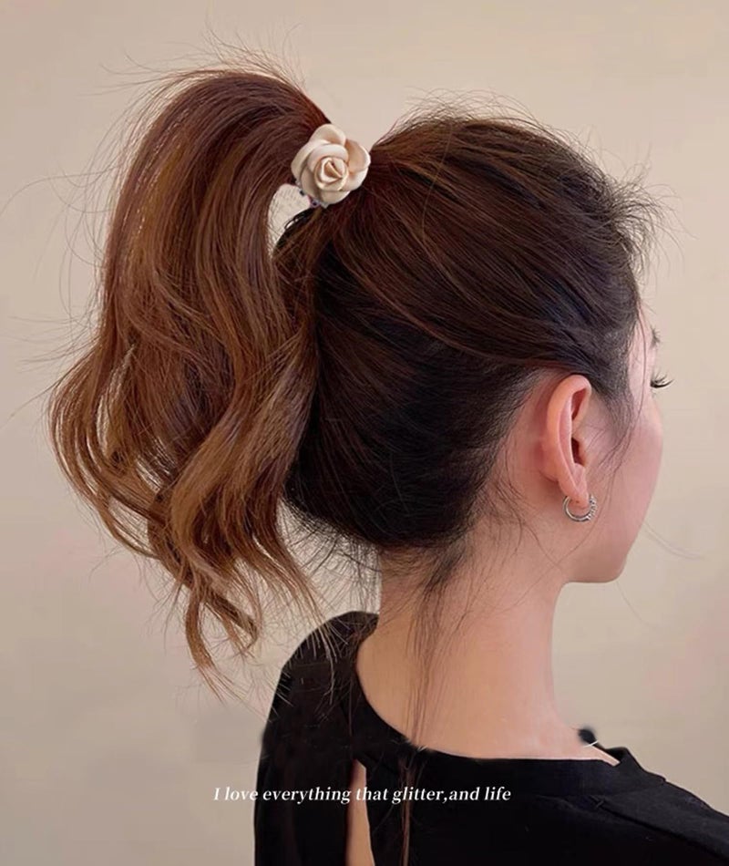 Agirlvct Small Hair Clip for Women,1.61 Inch Flower Claw Clips for Half-up Hairstyles/High Ponytail,Cute Rose Hair Jaw Clips Travel Birthday Christmas Gift for Girl Friend Thick Thin Long Hair(3 PCS Champagne) - Image 5