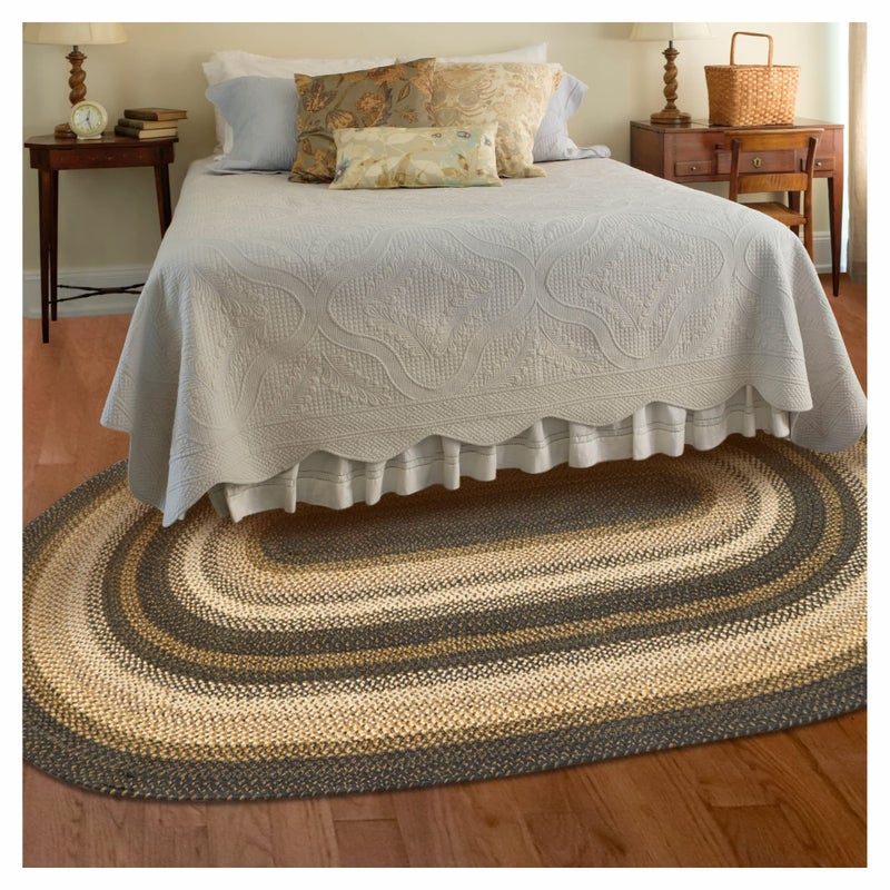 Homespice Kilimanjaro Black Jute Braided Oval Rug  4x6 for Living Bedroom  Dining Rooms PetFriendly Farmhouse Rustic Vintage Boho Style