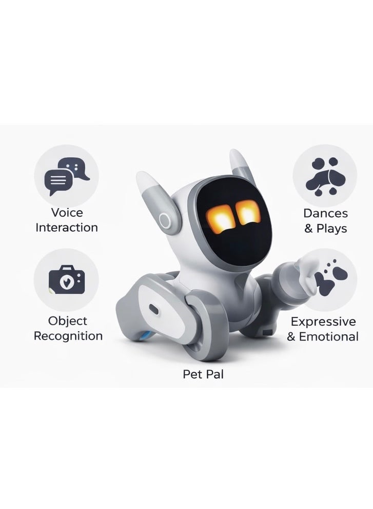 Loona Smart AI Pet Robot with Charging Dock | Voice Control | Interactive Companion | Rechargeable | Grey - Image 3
