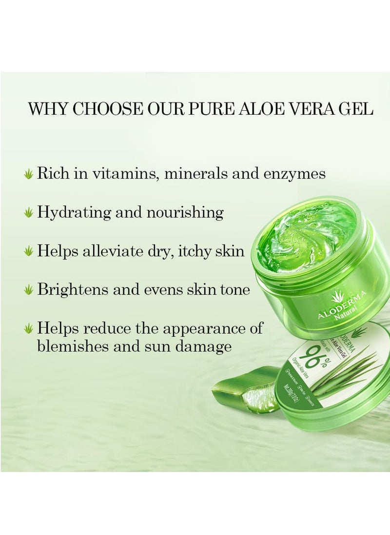Aloderma Aloderma Basic Aloe Brightening Skin Care Set - 4 Pieces - Cleanser x 2pcs, Cream, 200g Aloe Vera Gel  - Image 2
