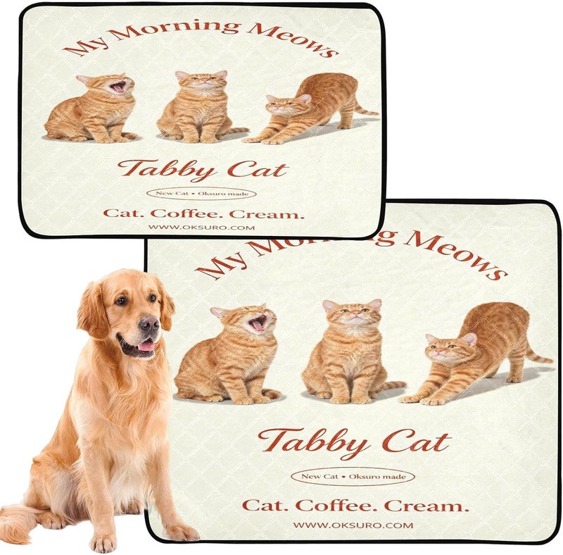 2 Pack Dog Pee Mat Dog Rugs Washable Anti Slip Mat for Car 24x36in＋36x42in Cat Poster Portrait - Image 1