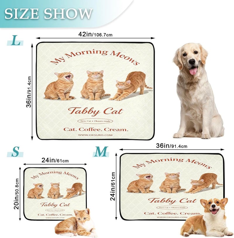 2 Pack Dog Pee Mat Dog Rugs Washable Anti Slip Mat for Car 24x36in＋36x42in Cat Poster Portrait - Image 3