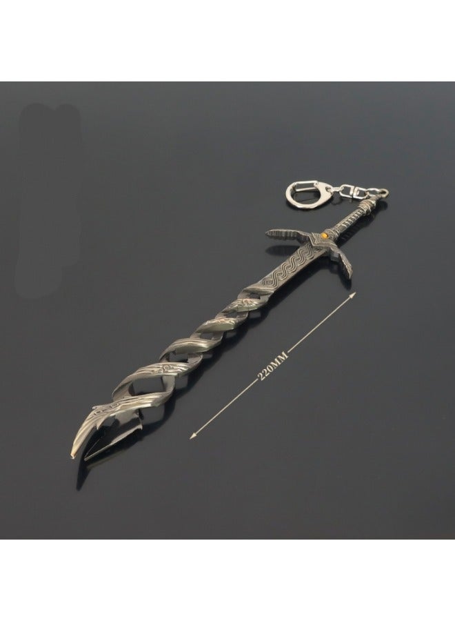 general Elden Ring Game-themed Hunting Deity Prayer Greatsword, 22CM In Length, Is A Full Metal Craftsmanship Collectible Figurine Keychain Pendant. - Image 2