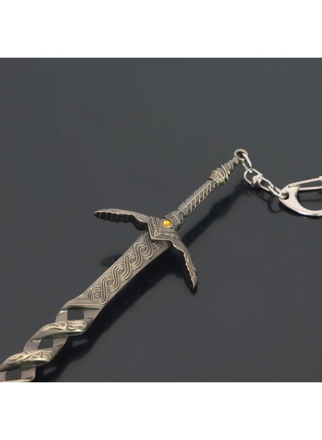 general Elden Ring Game-themed Hunting Deity Prayer Greatsword, 22CM In Length, Is A Full Metal Craftsmanship Collectible Figurine Keychain Pendant. - Image 5