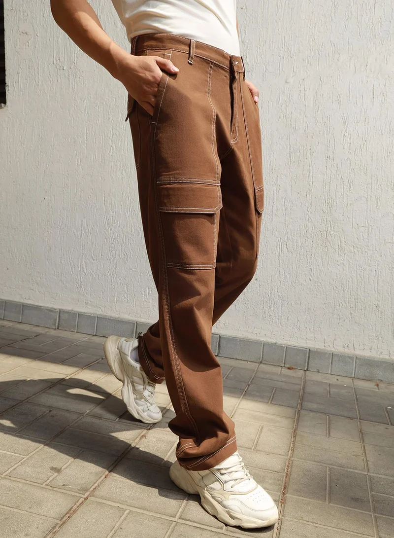 هوبرهولمي Men Brown Trousers