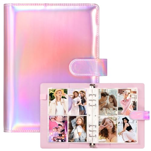 WITHYU A5 Kpop Photocard Binder with 30 Pack 4-Pocket Card Pages, 6 Ring A5 Binder Card Collector Album with 240 Card Slots,PU Leather Binder Cover with Magnetic Buckle Closure for Organizing Trading Card - Image 1