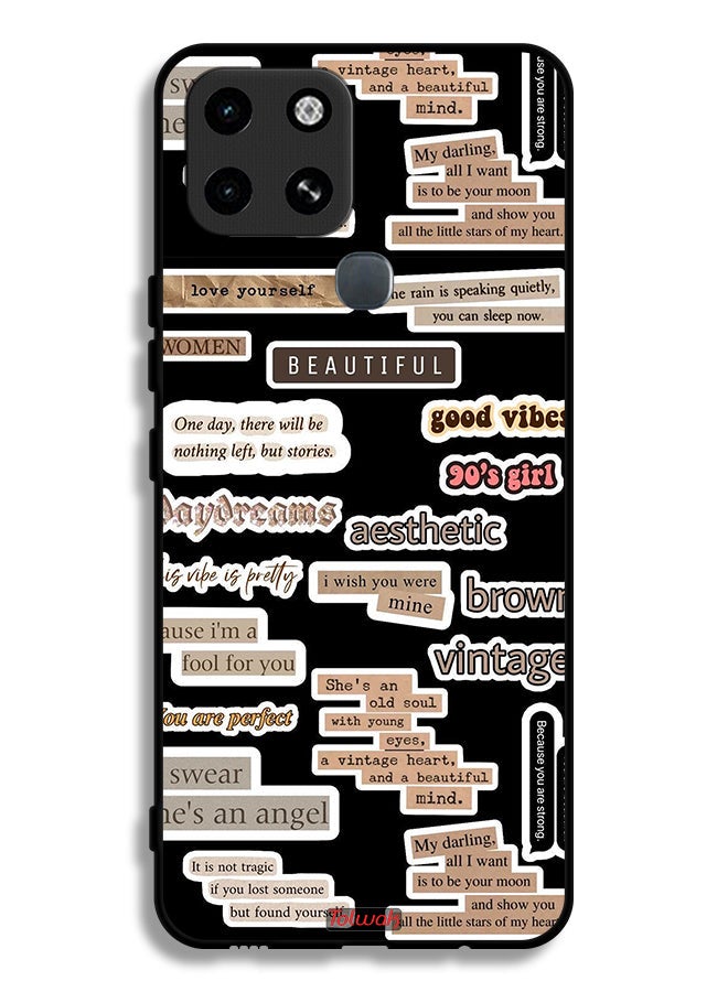 Tolwak Infinix Smart 6 Protective Case Cover Beautiful Quotes Stickers - Image 2