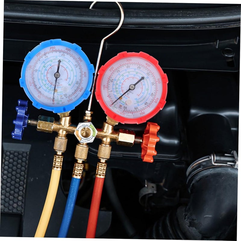 HVAC Manifold Gauge Set Portable High Pressure Tester for Car Home Cooling Systems Durable Lightweight Design Broad Compatibility for Mobile Repairs - Image 5