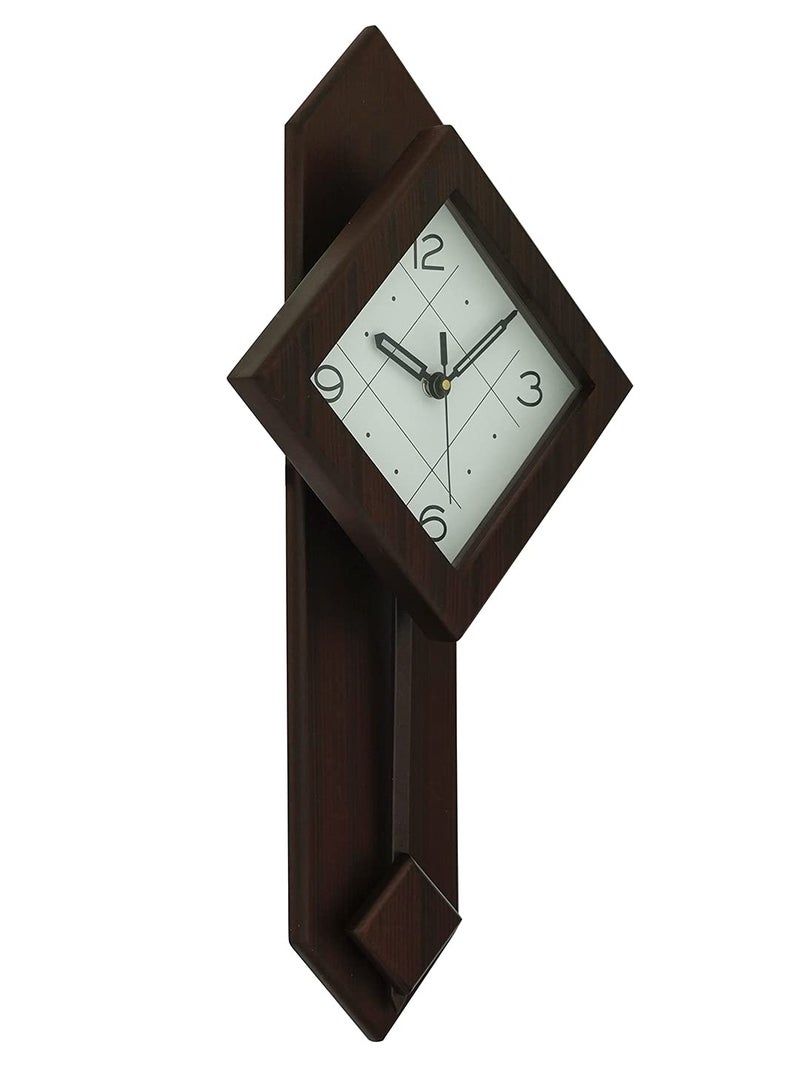 CHRONIKLE Decorative Vertical Wooden Case Square Dial Analog Pendulum Wall Clock for Living Room Home Decorations Office Gifts (Size: 26 x 7 x 52 CM | Weight: 960 Gram | Color: Rosewood) - Image 5