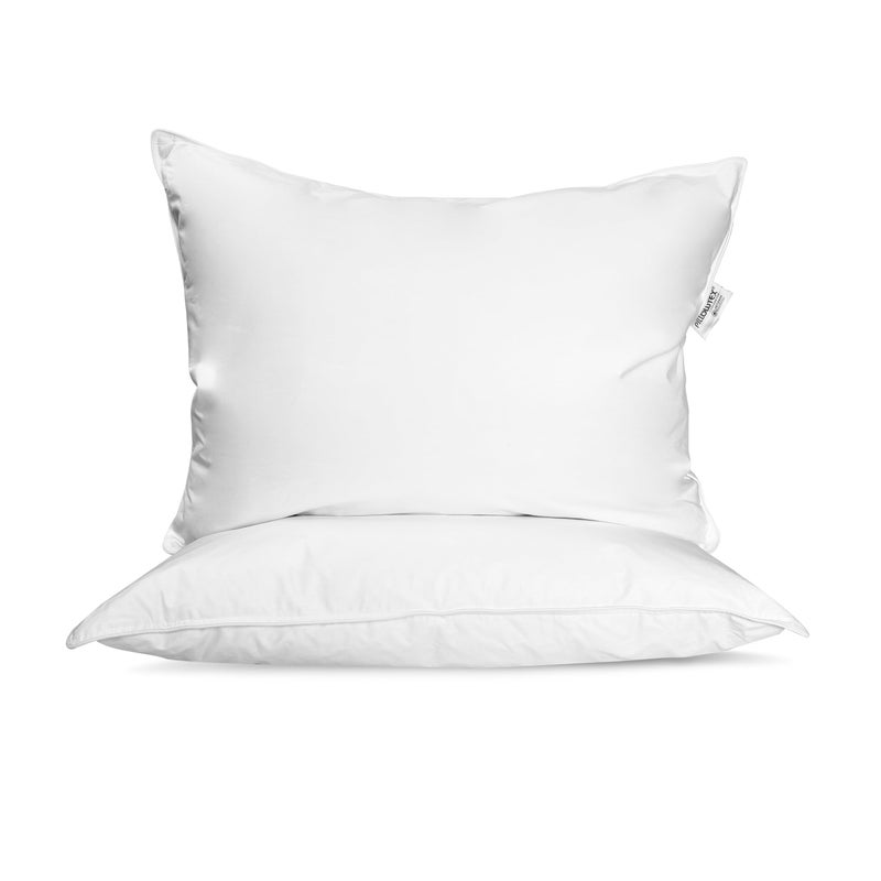 Hotel Feather and Down Standard Size Bed Pillow Set 2 Pack