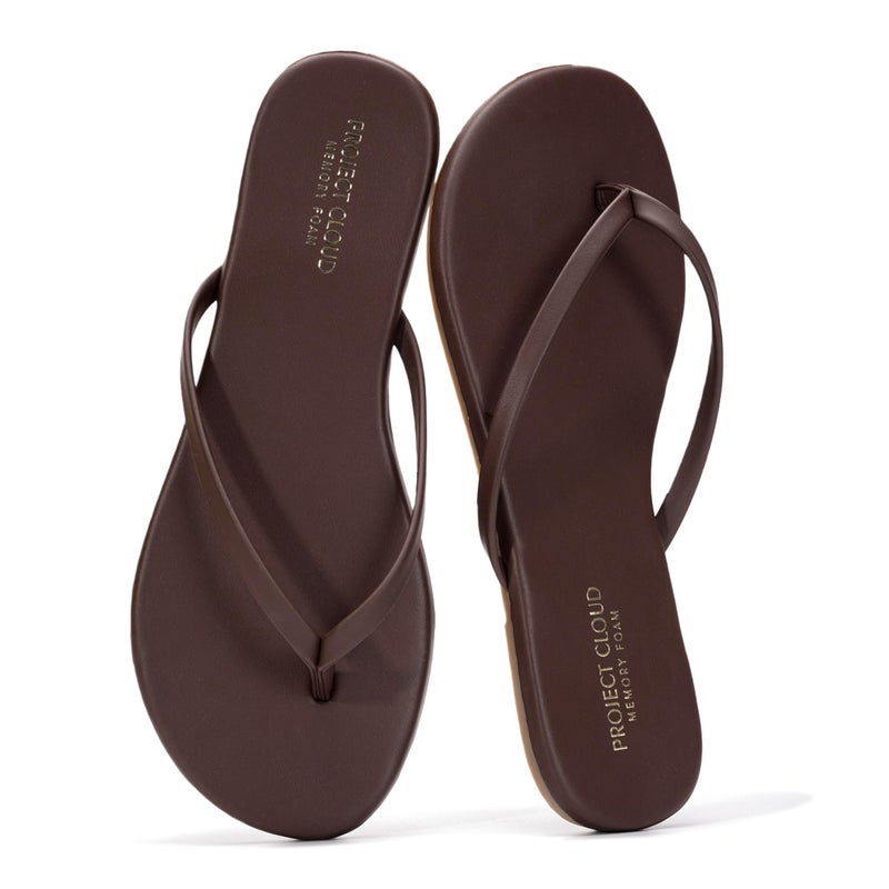 Project Cloud Flip Flops for Women Footwear- Lightweight and Memory Foam Insole Sandals for Women 2026 - Durable Non-Slip Beach Essentials Flats for Women Sandals (Foundations,DKCHOC,8M) - Image 1