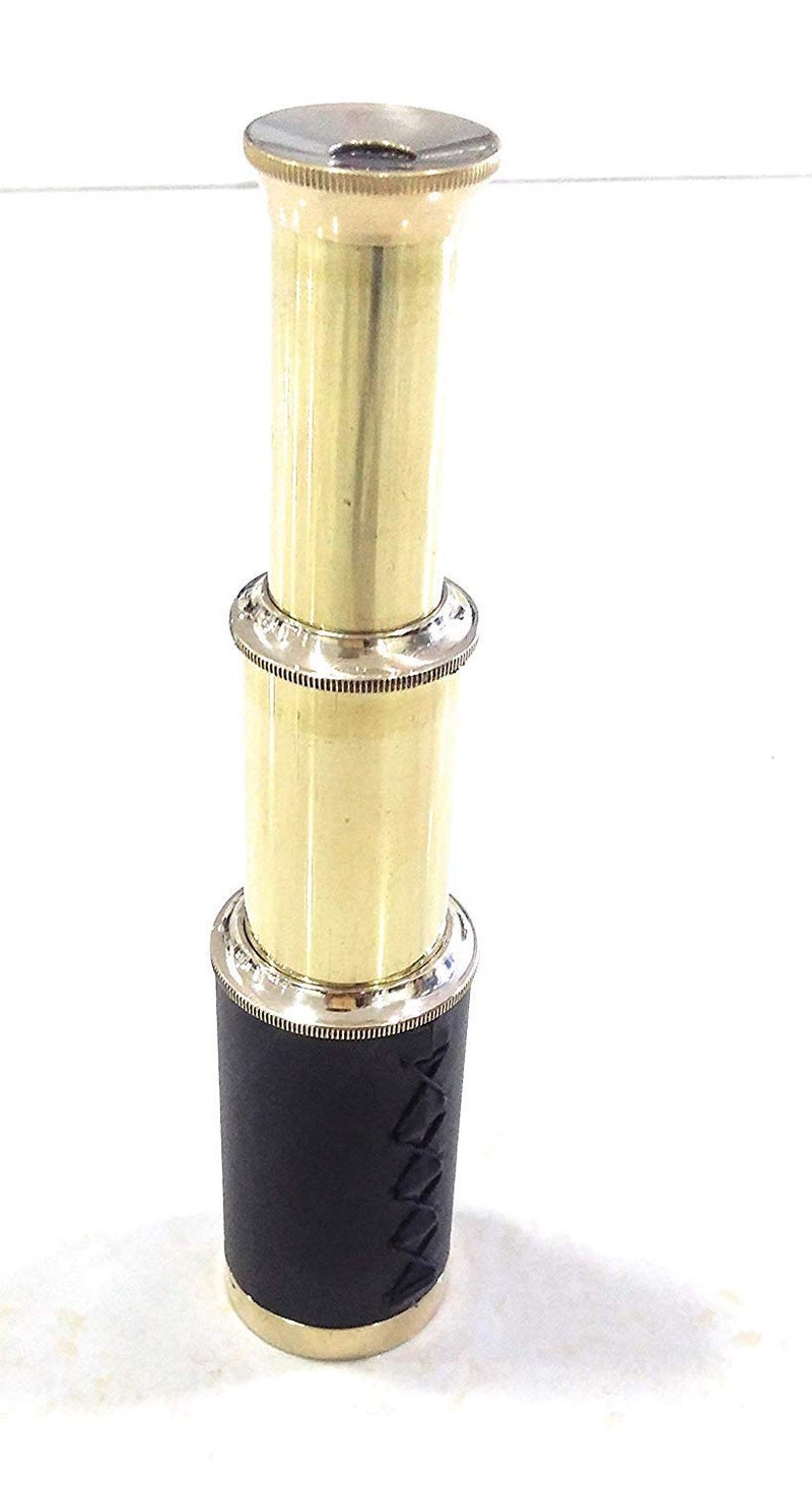 M.A & SONS MA SONS 1 Year Warranty 6 Handheld Vintage Brass Telescope Pirate Navigation Collectible  - Image 3