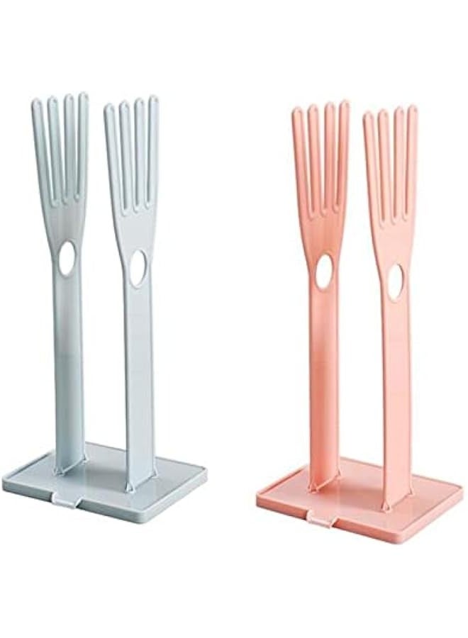 2Pcs Plastic Glove Holder Detachable Gloves Racks Glove Drain Rack Glove Stand Towel Storage Holders for Kitchen Sponge Food Bag Organizer  - Image 1