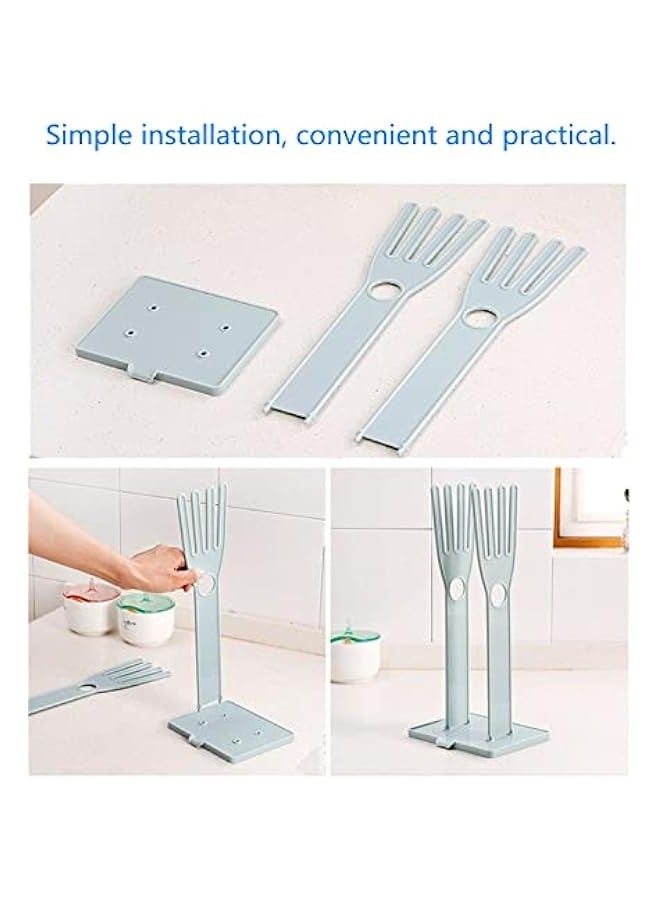 2Pcs Plastic Glove Holder Detachable Gloves Racks Glove Drain Rack Glove Stand Towel Storage Holders for Kitchen Sponge Food Bag Organizer  - Image 3