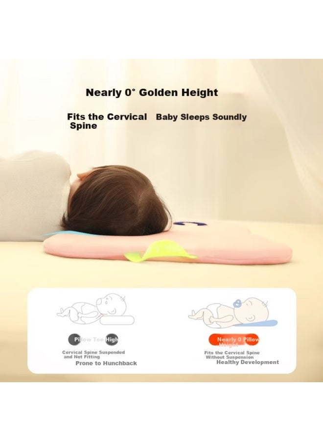 Cory Newborn Cloud Pillow Anti-bacterial 0-6-3 Years Old Baby Moisture Absorbing Breathable Washable Anti-vomiting Spine Protection Pillow - Pink 1 - Image 1