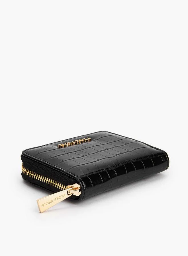 Flora Bella By Shoexpress BLACK Flora Bella Textured Zip-Around Wallet for Women | Best Price UAE