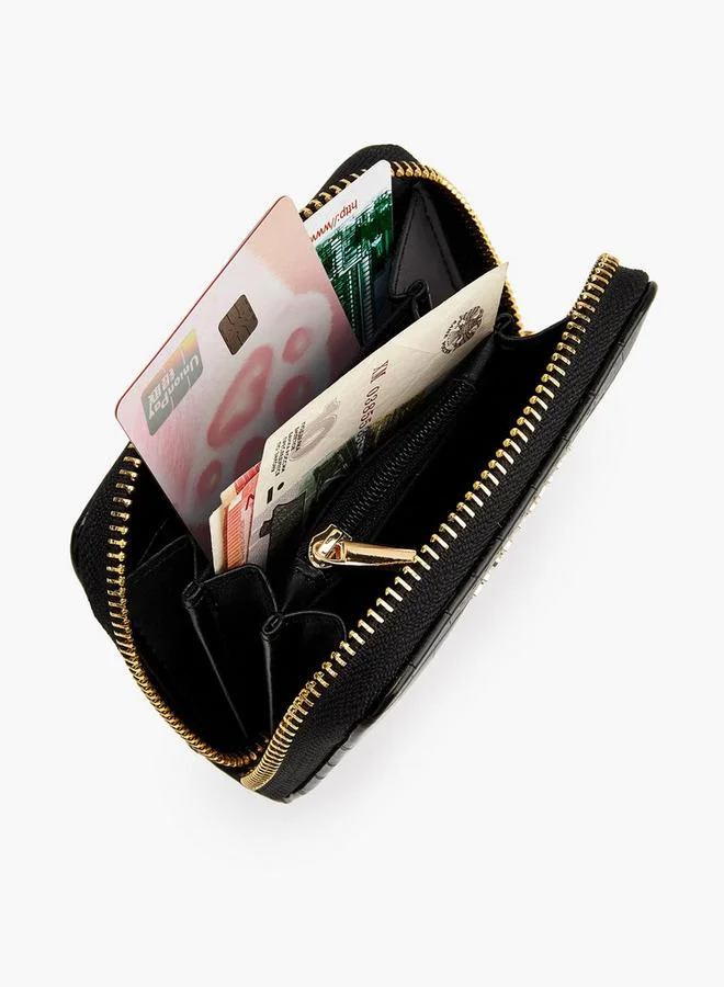 Flora Bella By Shoexpress BLACK Flora Bella Textured Zip-Around Wallet for Women | Best Price UAE
