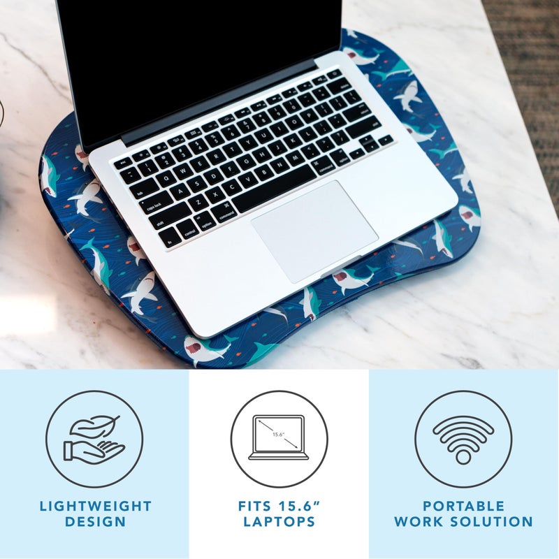 LAPGEAR MyStyle Portable Lap Desk with Cushion - Shark - Fits up to 15.6 Inch Laptops - Style No. 45323 - Image 2