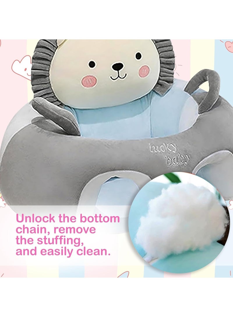 Baby Sitting Support Seat Sofa, Infant Learning Sitting Chair,Nursery Support Seat Pillow Protector for Head,Infant Plush Seats,Feather Cotton Filling,Learning Sit Sofa - Image 4