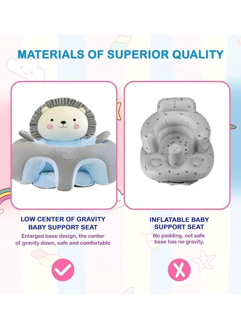 Baby Sitting Support Seat Sofa, Infant Learning Sitting Chair,Nursery Support Seat Pillow Protector for Head,Infant Plush Seats,Feather Cotton Filling,Learning Sit Sofa - Image 5