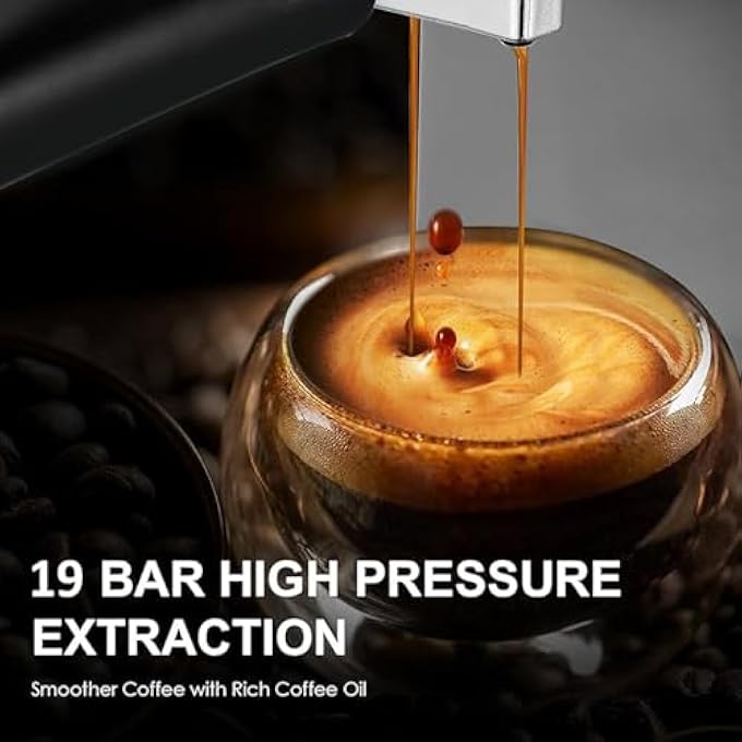 KOUCH Germany Espresso Machine  1350W 19 Bar Ulka Pump 12L Water Tank Professional Portafilter With Single  Double Shot Filters Stainless Steel Tamper  Milk Jug  Kes1982 - Image 4