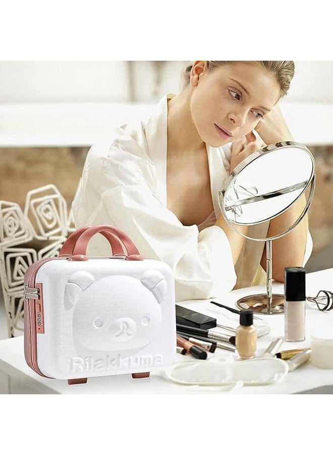ONTRIP Mini Hard Shell Travel Luggage Makeup Vanity Case with Lock Password Zipper Bag for Women Portable Water Proof Carrying Suitcase Organizer - Image 3