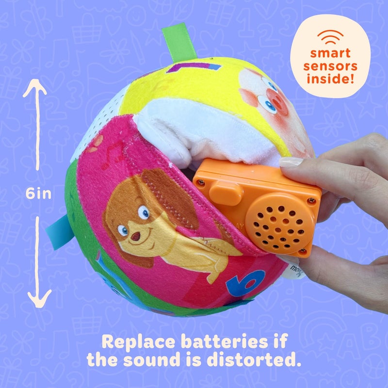 Move2Play, Hilariously Interactive Baby Ball with Music & Sound Effects | First Birthday Gift | Toddler Toy for Boys & Girls | Age 6, 9, 12, 18+ Month | 1, 2+ Year's Old (Baby Ball) - Image 5