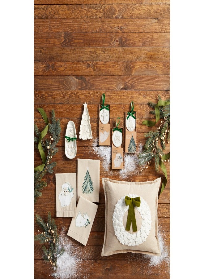 Mud Pie White Christmas Painted Towel, Angel, 21" x 14" - Image 2