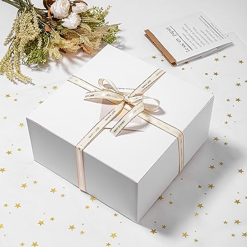 Mcfleet Gift Boxes with Lids 10x10x5 Inches 10 Pack Bridesmaid Proposal White Cardboard Gift Box for Presents, Christmas, Wedding, Graduation, Holiday, Birthday Craft Present Packaging - Image 3