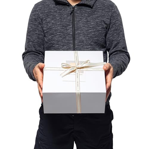 Mcfleet Gift Boxes with Lids 10x10x5 Inches 10 Pack Bridesmaid Proposal White Cardboard Gift Box for Presents, Christmas, Wedding, Graduation, Holiday, Birthday Craft Present Packaging - Image 4