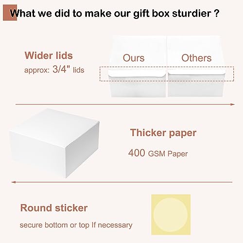 Mcfleet Gift Boxes with Lids 10x10x5 Inches 10 Pack Bridesmaid Proposal White Cardboard Gift Box for Presents, Christmas, Wedding, Graduation, Holiday, Birthday Craft Present Packaging - Image 5