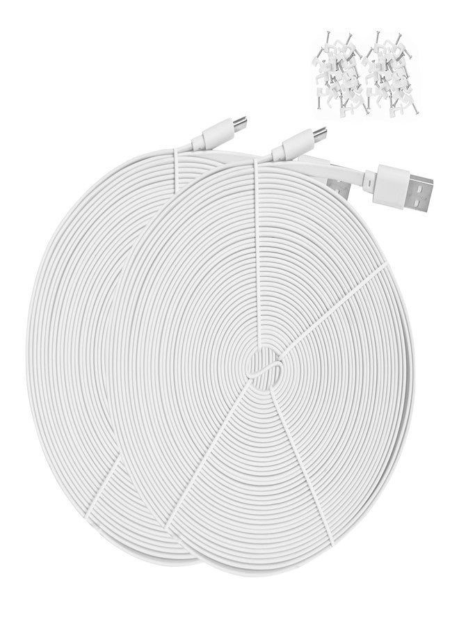 PDEEY 2 Pack 16.4 ft USB C Cable for CCTV Security Camera Outdoor Indoor, Charging for Ring Pan-Tilt Indoor Cam (2024 Release), Blink Mini 2, Flat Type C Extension Power Cord - Image 1