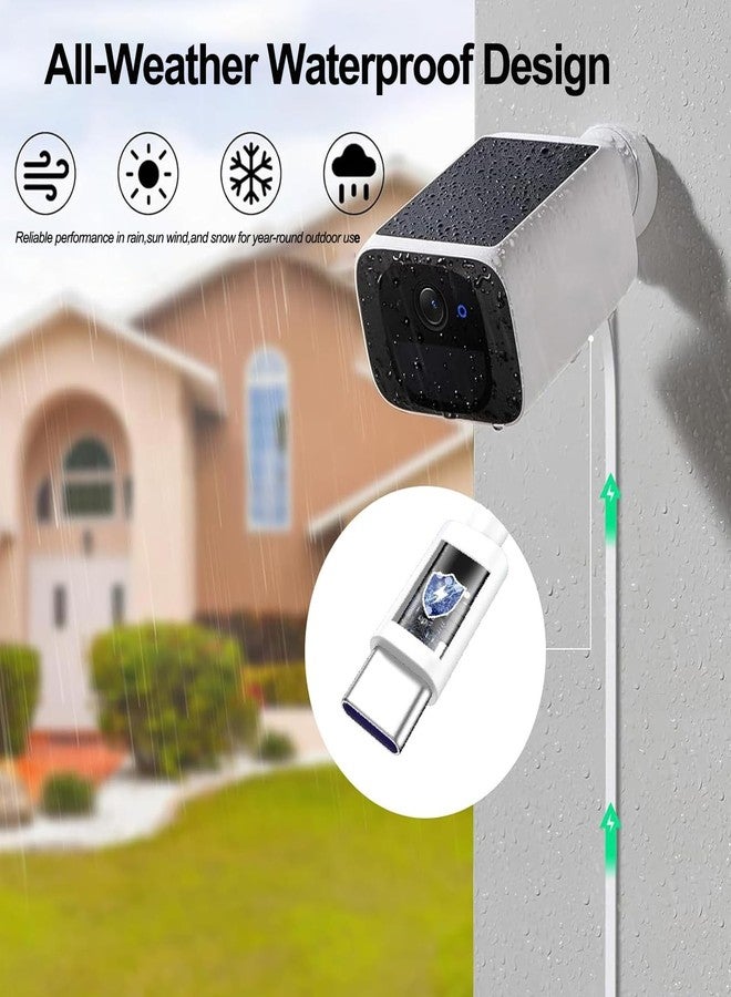 PDEEY 2 Pack 16.4 ft USB C Cable for CCTV Security Camera Outdoor Indoor, Charging for Ring Pan-Tilt Indoor Cam (2024 Release), Blink Mini 2, Flat Type C Extension Power Cord - Image 4