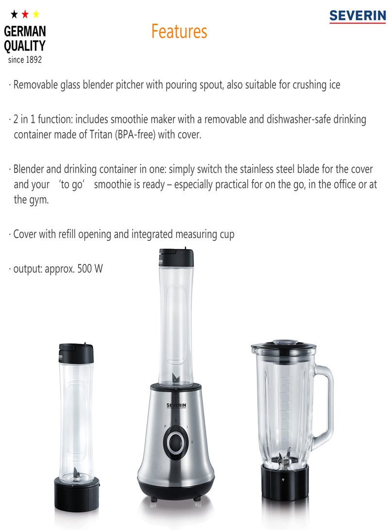 Severin, Multi-blender + Smoothie Mix & Go - Image 3