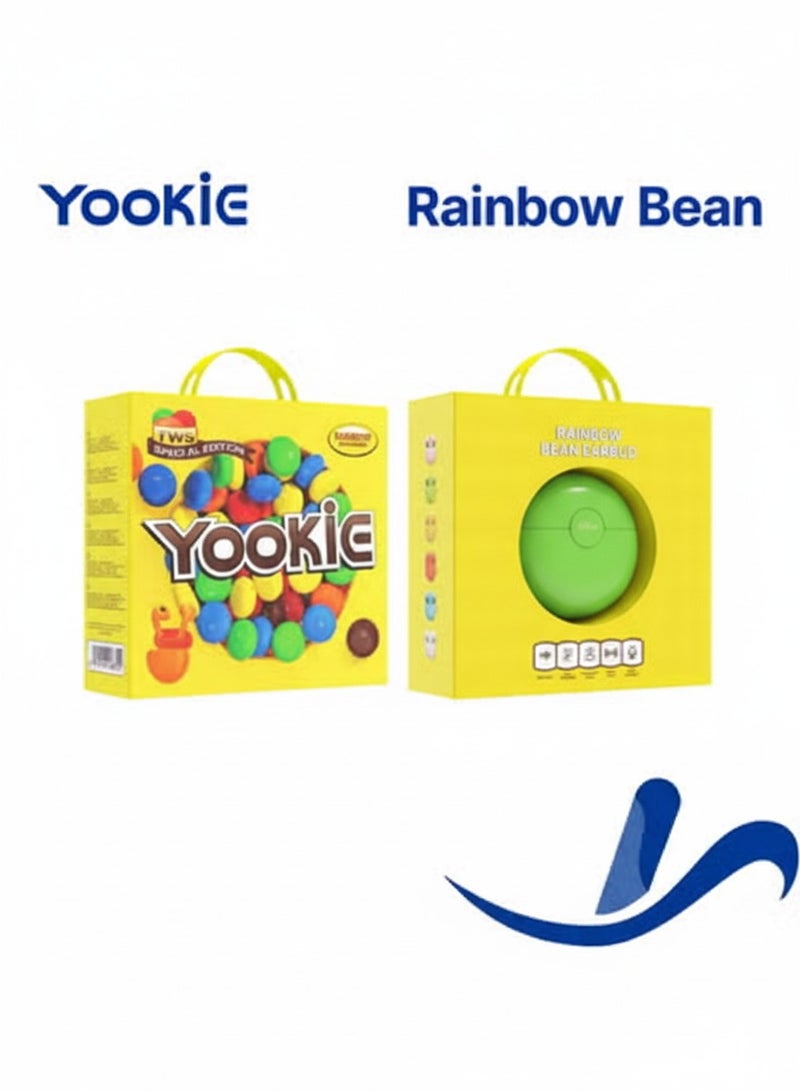يوكي سماعات أذن لاسلكية شبه داخلية YK-TWS-RAINBOW BEAN BUD - Image 1
