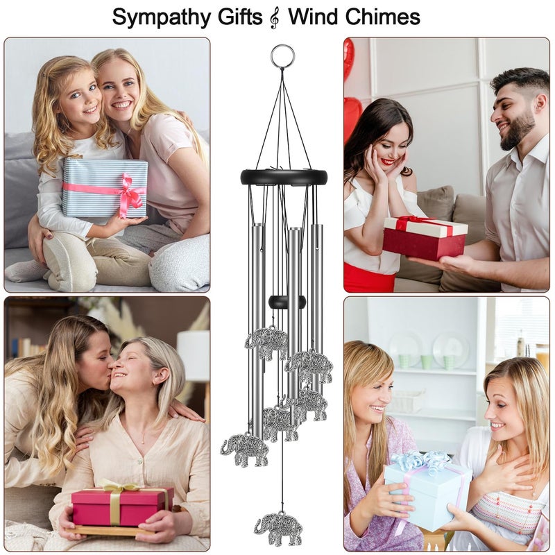 Virekm Windchimes Outdoors Clearance, Door Chime Wind Chimes for Outside Sympathy Wind Chimes for Patio Decoration, Garden Decor. Zen Garden Decorï¼ˆElephantï¼‰ - Image 3