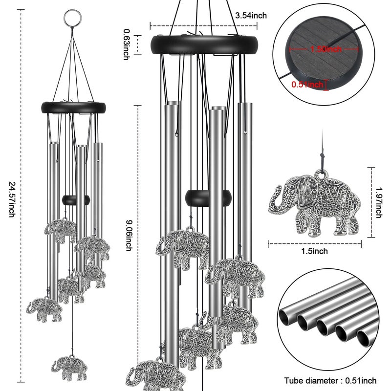 Virekm Windchimes Outdoors Clearance, Door Chime Wind Chimes for Outside Sympathy Wind Chimes for Patio Decoration, Garden Decor. Zen Garden Decorï¼ˆElephantï¼‰ - Image 5