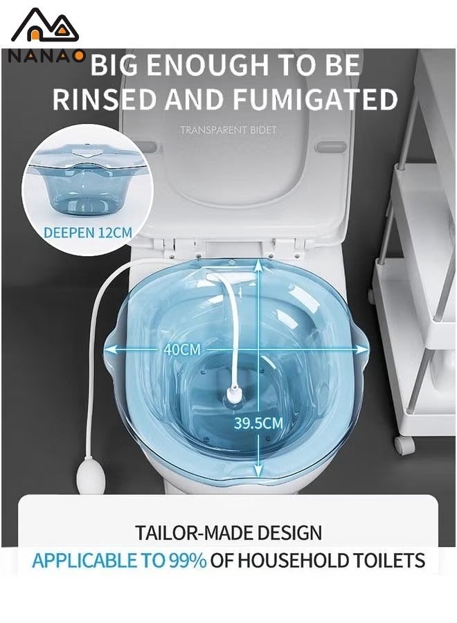 NANAO Sitz Baths for toilet Seat,Sitz Bath for Postpartum Care Sitz Bath for Hemorrhoids with Flusher Pregnant Women Yoni Steam Seat,Soaking Basin Ues for Inflammation Treatment,Fits Universal Toilet  - Image 3