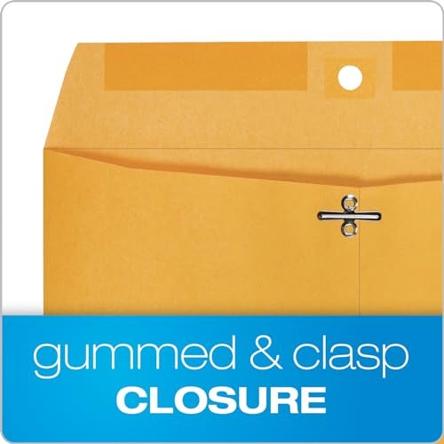 Quality Park 11-1/2" x 14-1/2" Clasp Envelopes, Brown Kraft, Gummed Flap, Heavy 32lb, 100/Box (QUA37805) - Image 3