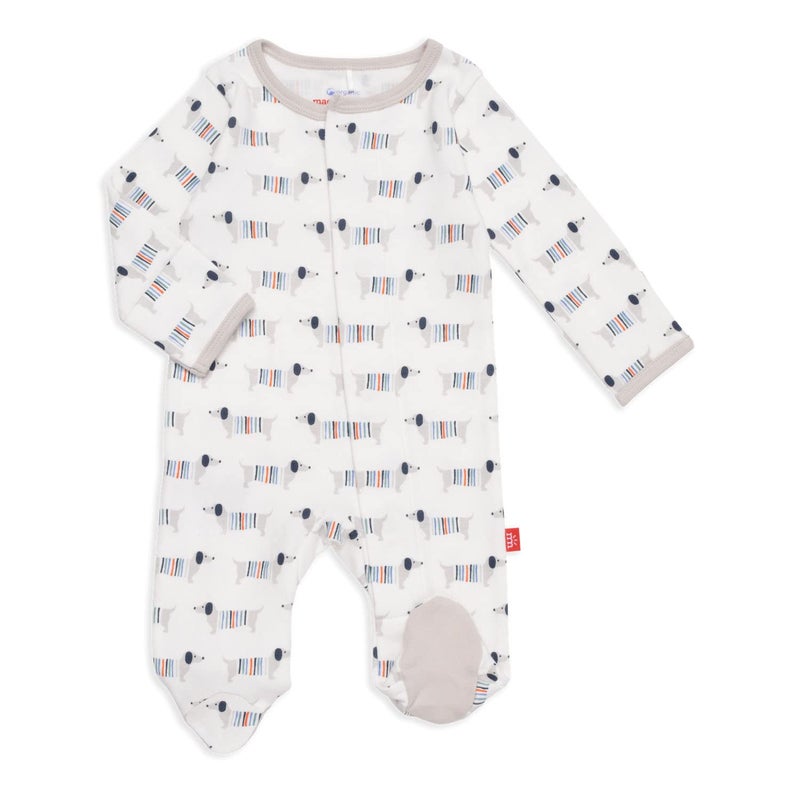 Magnetic Me 100 Organic Cotton Magnetic Baby Footie Pajamas Super Soft Cotton Fabric Pawsatively 03 Months - Image 2