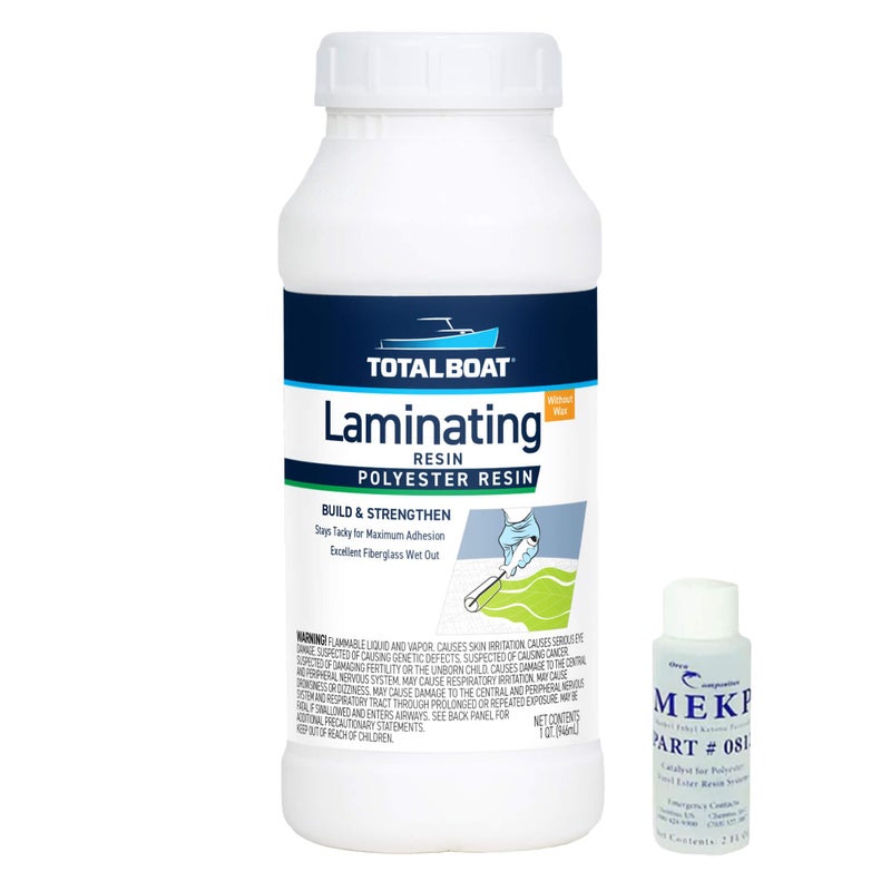 TotalBoat Polyester Laminating Resin - Marine Grade Fiberglass Resin and MEKP Catalyst for Layups and Repairs (Quart) - Image 1