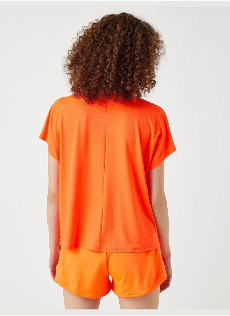 KOTON Slogan Printed T-Shirt Crew Neck